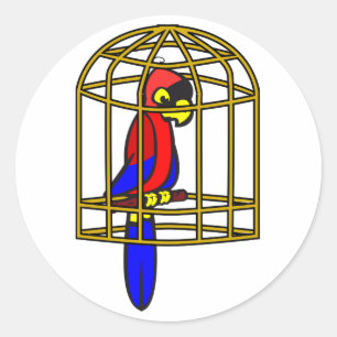 Parrot In A Cage Stickers