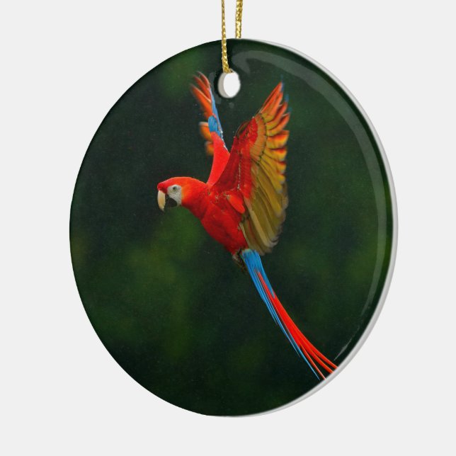 Parrot in Flight Ceramic Tree Decoration (Left)