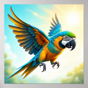 Parrot in Flight Poster