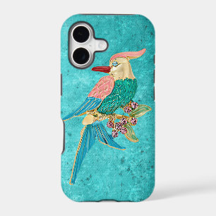 Parrot Jewel Turquoise Snowflakes iPhone 5 Case