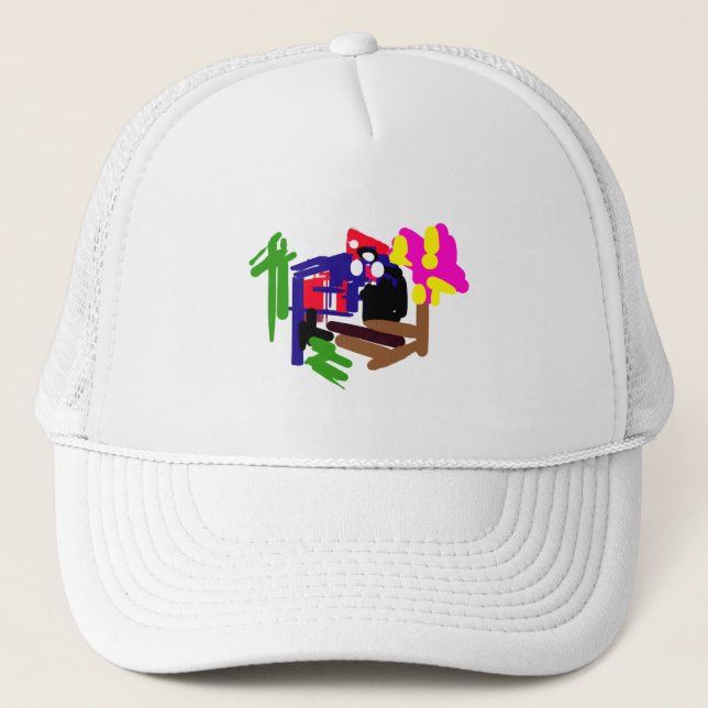Parrot joy summer time  trucker hat (Front)