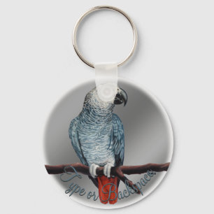 Parrot Keychain Personalised African Grey Keychain