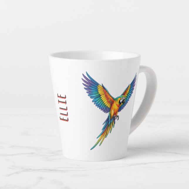 Parrot Latte Mug (Right Angle)