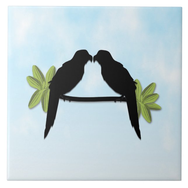 Parrot Love Ceramic Tile (Front)