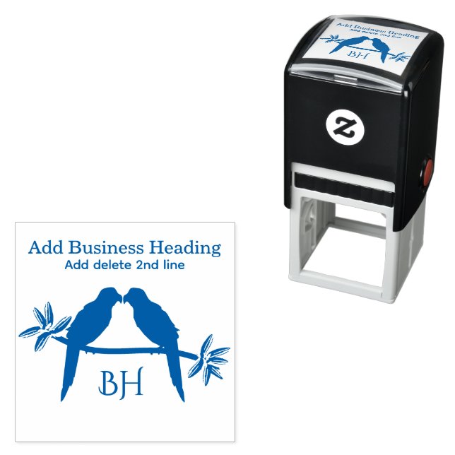 Parrot Love Heading Text Line Monogram Self-inking Stamp (In Situ)
