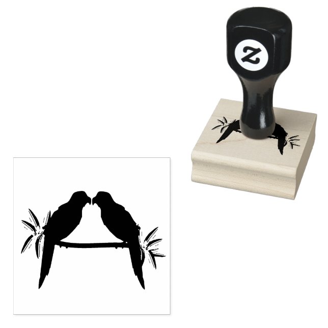 Parrot Love Rubber Stamp (Stamped)