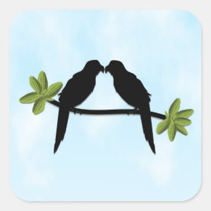Parrot Love Square Sticker