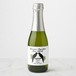 Parrot Love Three Custom Text Areas Sparkling Wine Label