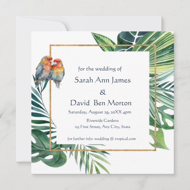 Parrot Lovebird Tropical Nature Save the Date (Front)