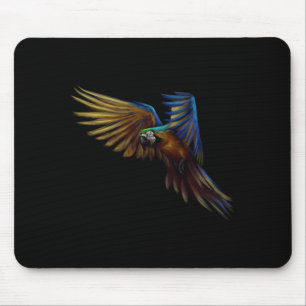 Parrot Lover Head Portrait Black Background Theme Mouse Pad