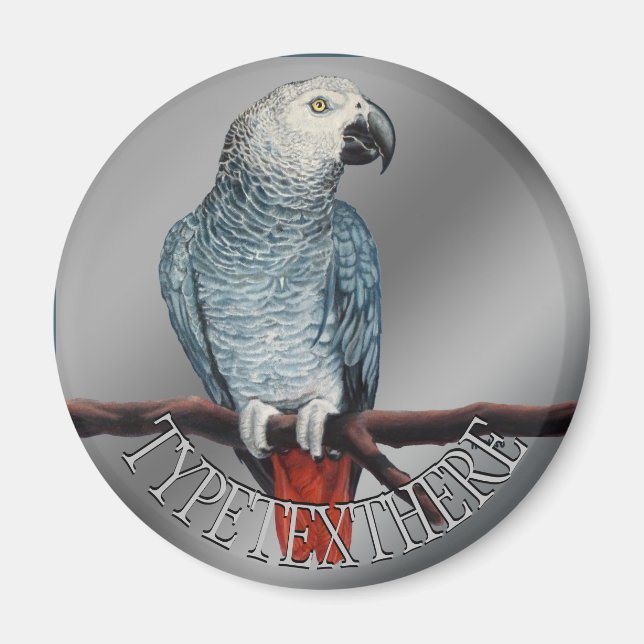 Parrot Magnets Personalise African Grey Magnet (Front)