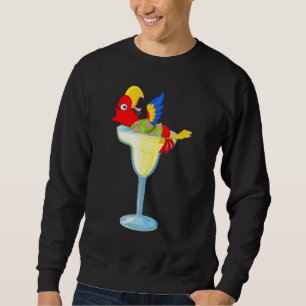 Parrot Margarita Drinking Glass Tropical Vacation Sweatshirt