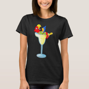 Parrot Margarita Drinking Glass Tropical Vacation T-Shirt
