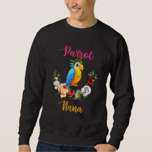 Parrot Nana Floral Parrot Bow Tie Lover Mother's D Sweatshirt