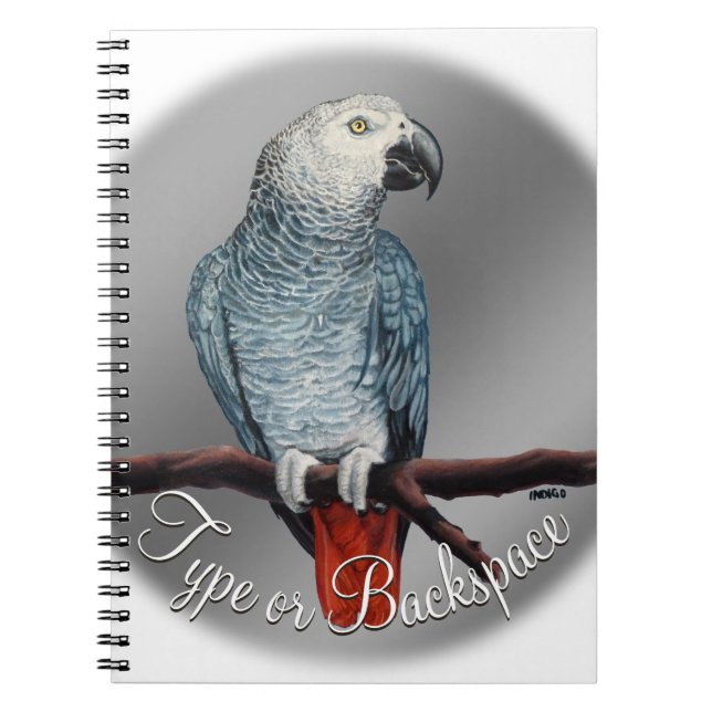 Parrot Notebook Personalise African Grey Sketchpad (Front)