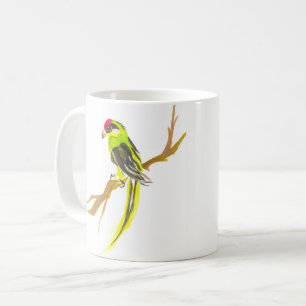 Parrot on a branch. Watercolor painting. Coffee Mug