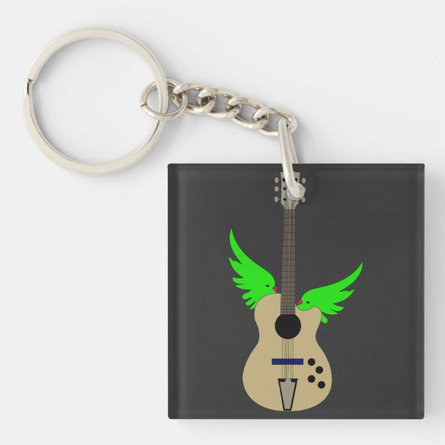 parrot on gutter key ring (Front)