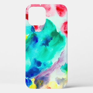parrot on tree, bird Abstract Bright Watercolor gr iPhone 12 Case