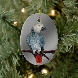 Parrot Ornament Personalise African Grey Ornament