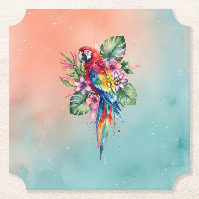 Parrot Paper Coaster (Front)