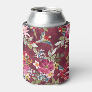 PARROT PARADISE Tropical Floral Can Cooler