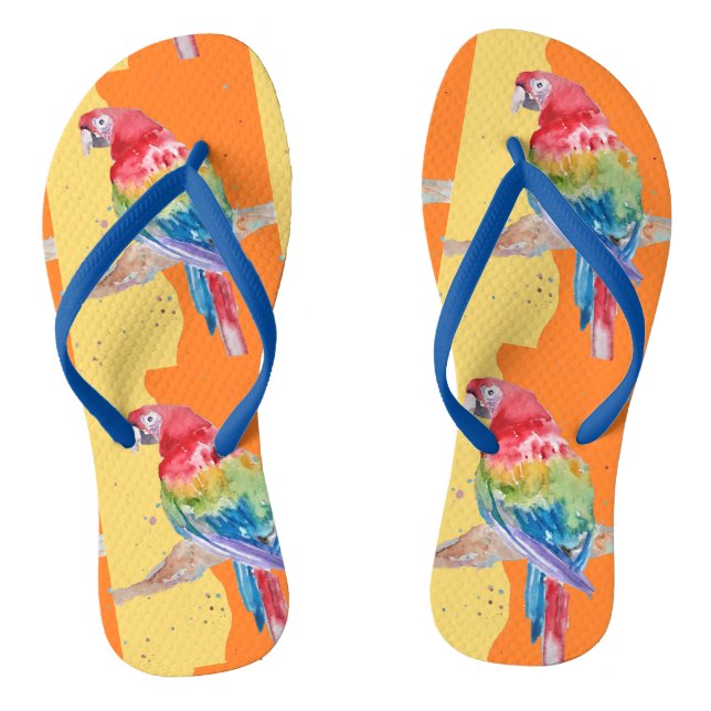 Parrot Parrots Tropical Macaw Bird Oraange Mens Thongs (Footbed)