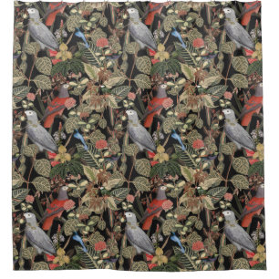 Parrot Pattern Shower Curtain