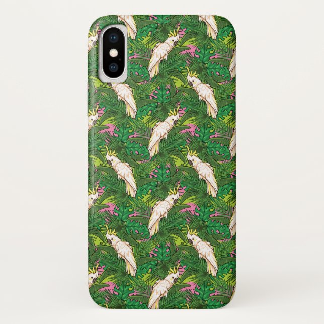 Parrot Pattern With Palm Leaves Case-Mate iPhone Case (Back)