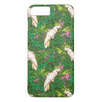 Parrot Pattern With Palm Leaves