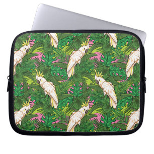 Parrot Pattern With Palm Leaves Laptop Sleeve