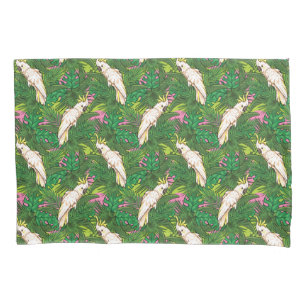 Parrot Pattern With Palm Leaves Pillowcase