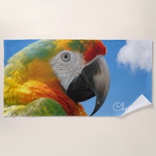 Parrot Personalised beach towel