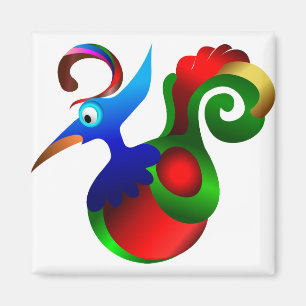 Parrot Plumes Ave Avian Bird Decorative Feather Magnet