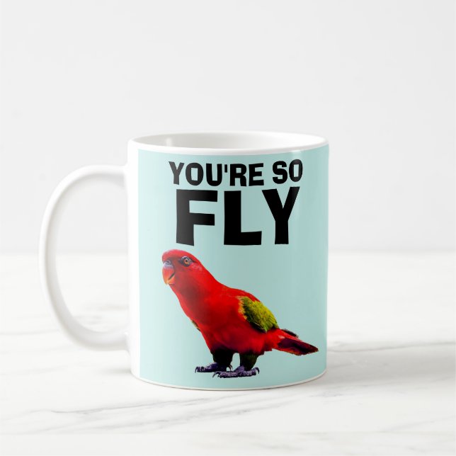 PARROT PUN FUNNY COFFEE MUG (Left)