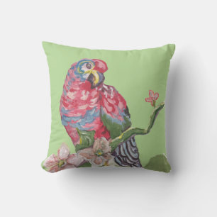 Parrot Rainbow Tropical Green Pillow