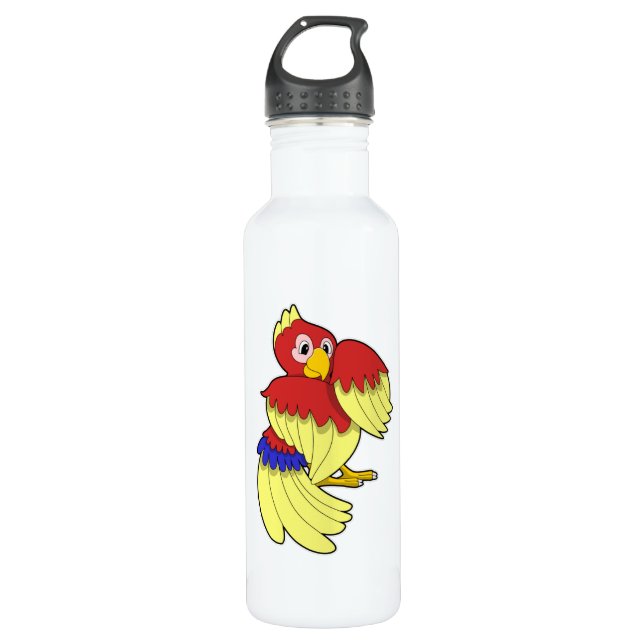 Parrot red yellow 710 ml water bottle (Front)