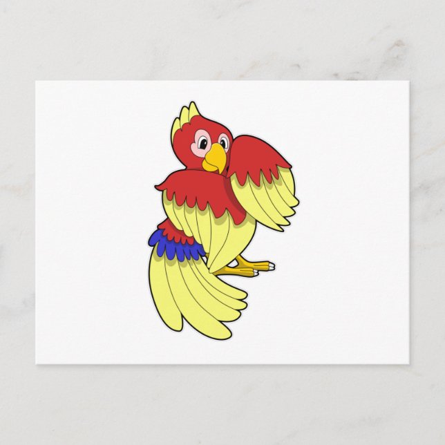 Parrot red yellow postcard (Front)