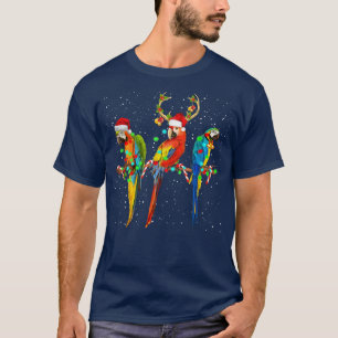 Parrot Reindeer Santa Claus Merry Christmas Parrot T-Shirt