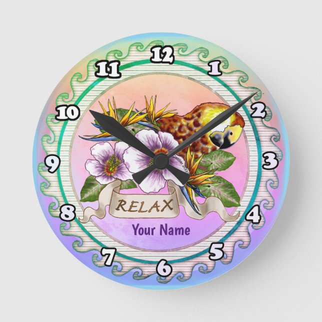 Parrot Relax Round Clock (Front)