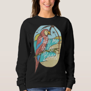 Parrot Retro Pet Parrot Mum Tropical Palm Beach Sweatshirt