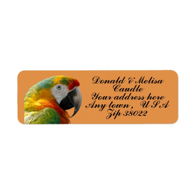 PARROT RETURN ADDRESS LABEL (Front)