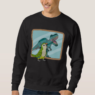Parrot & Rex Reflection I Green Monk Parakeet Quak Sweatshirt