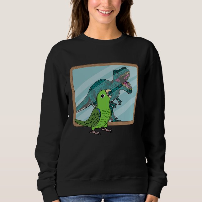 Parrot & Rex Reflection I Green Parrotlet Sweatshirt (Front)