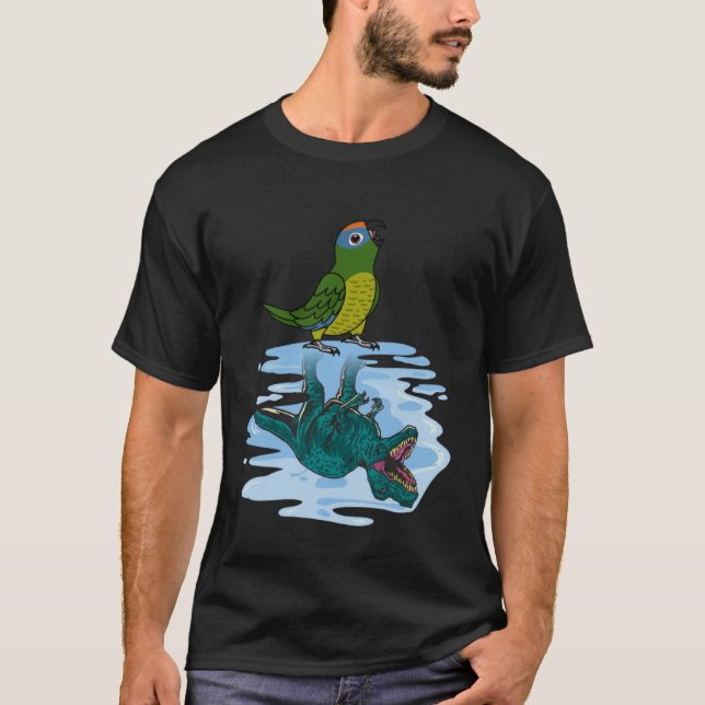 Parrot & Rex Reflection I Peach fronted Conure T-Shirt (Front)