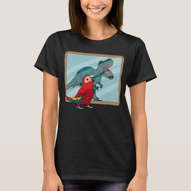 Parrot & Rex Reflection I Scarlet Macaw T-Shirt (Front)
