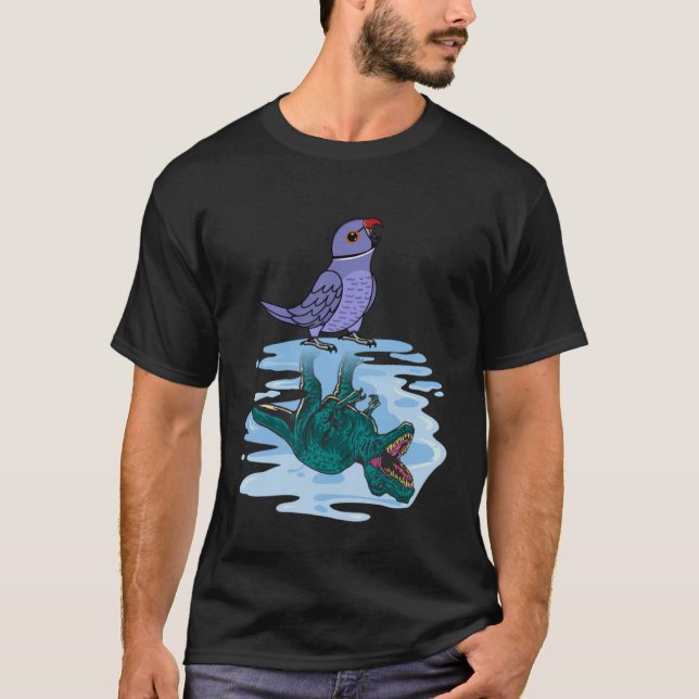 Parrot & Rex Reflection I Violet Indian Ringneck T-Shirt (Front)