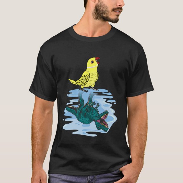 Parrot & Rex Reflection I Yellow Indian Ringneck T-Shirt (Front)