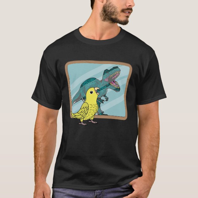 Parrot & Rex Reflection I Yellow Parrotlet T-Shirt (Front)