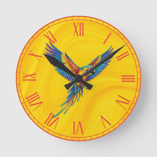 Parrot Round Clock (Front)