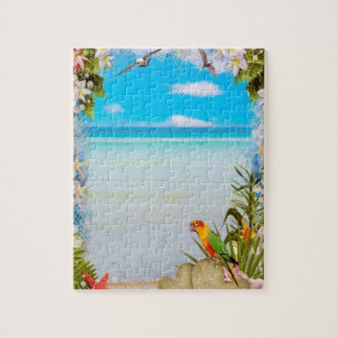 Parrot Seagull Beach Scene Jigsaw Puzzle